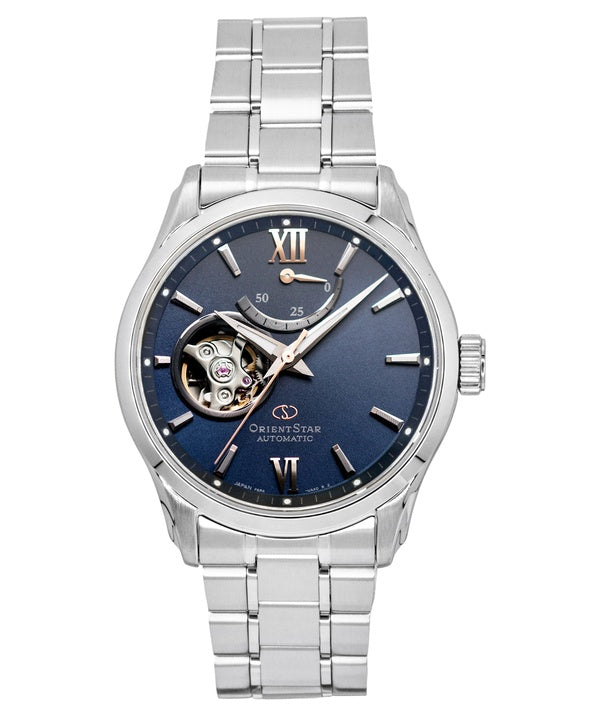 Orient Star Contemporary Limited Edition Stainless Steel Blue Grey Open Heart Dial Automatic RE-AT0021L 100M Men's Watch