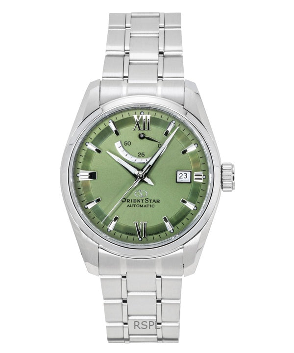 Orient Star Contemporary Stainless Steel Green Dial Automatic RE-AU0107E 100M Men's Watch