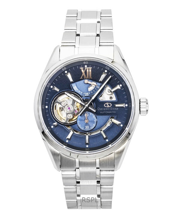 Orient Star Keshiki Limited Edition Stainless Steel Open Heart Blue Grey Dial Automatic RE-AV0132L 100M Men's Watch