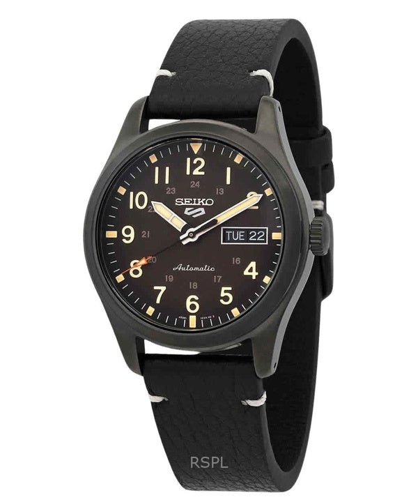Refurbished Seiko 5 Sports Field Collection Leather Strap Brown Dial Automatic SRPG41K1 100M Men's Watch