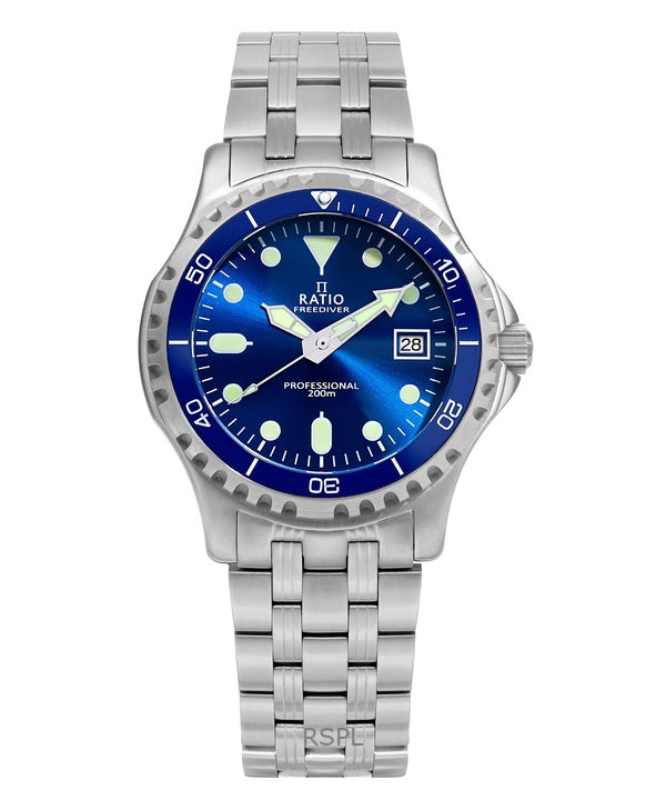 Ratio FreeDiver Professional Sapphire Blue Sunray Dial Quartz RTF007 200M Men's Watch