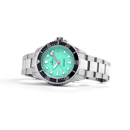Ratio FreeDiver Sapphire Stainless Steel Green Dial Quartz RTF039 200M Men's Watch