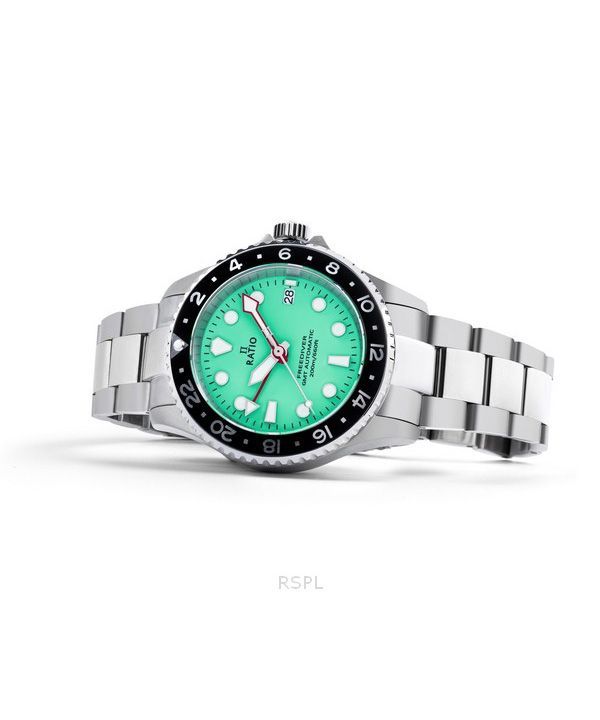 Ratio FreeDiver GMT Series Sapphire Stainless Steel Green Dial
