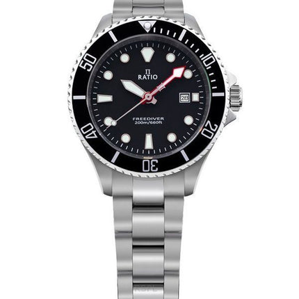 Ratio FreeDiver Sapphire Stainless Steel Black Dial Quartz RTFL800 200M Women's Watch