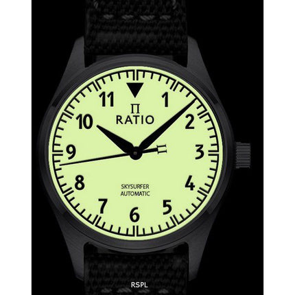 Ratio Skysurfer Pilot Full Luminous Dial Leather Automatic RTS307 200M Men's Watch