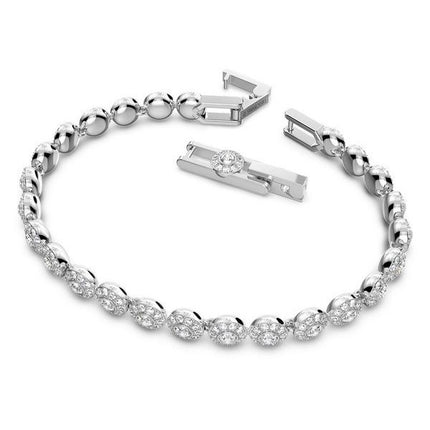 Swarovski Una Angelic Clear Crystals And Rhodium Plated Tennis Bracelet 5071173 For Women