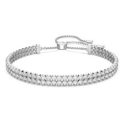 Swarovski Matrix Clear Crystals And Rhodium Plated Tennis Bracelet 5221397 For Women