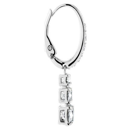 Swarovski Stilla Attract Rhodium Plated And Zirconia Hoop Earrings 5416155 For Women