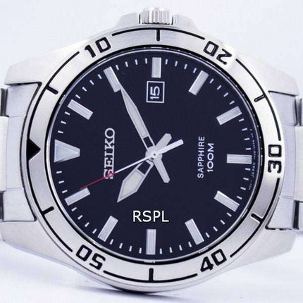 Seiko Quartz Sapphire Glass Black Dial SGEH63 SGEH63P1 SGEH63P Men's Watch