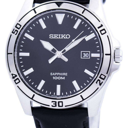 Seiko Quartz Sapphire Glass Black Dial SGEH65 SGEH65P1 SGEH65P Men's Watch