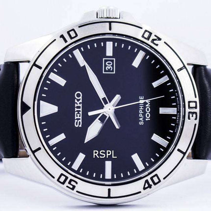 Seiko Quartz Sapphire Glass Black Dial SGEH65 SGEH65P1 SGEH65P Men's Watch