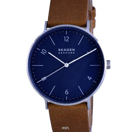 Skagen Aaren Leather Blue Dial Quartz SKW1149 Mens Watch