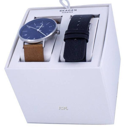 Skagen Aaren Leather Blue Dial Quartz SKW1149 Mens Watch