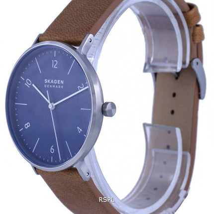 Skagen Aaren Leather Blue Dial Quartz SKW1149 Mens Watch