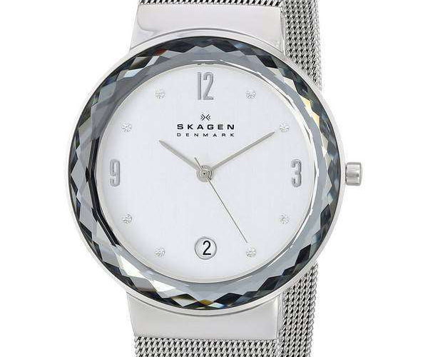 Skagen Leonora Quartz Steel Mesh Crystals SKW2004 Women