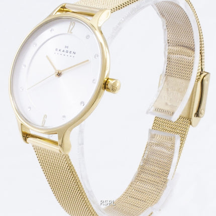 Skagen Anita Gold Tone Mesh Bracelet Crystallized SKW2150 Womens Watch