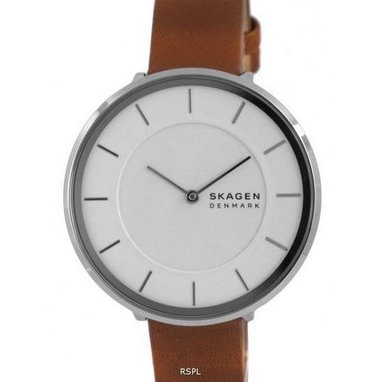Skagen Gitte Leather White Dial Quartz SKW3015 Womens Watch