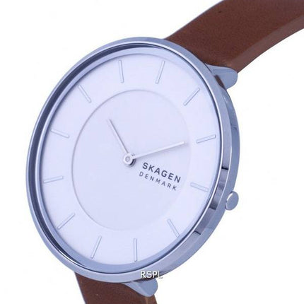 Skagen Gitte Leather White Dial Quartz SKW3015 Womens Watch