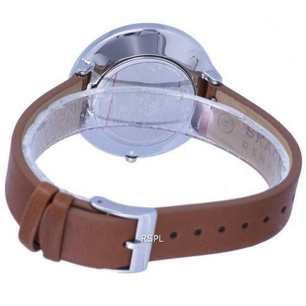 Skagen Gitte Leather White Dial Quartz SKW3015 Womens Watch