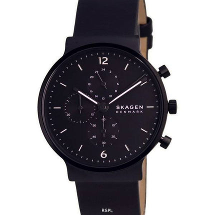 Skagen Ancher Chronograph Leather Black Dial Quartz SKW6766 Mens Watch