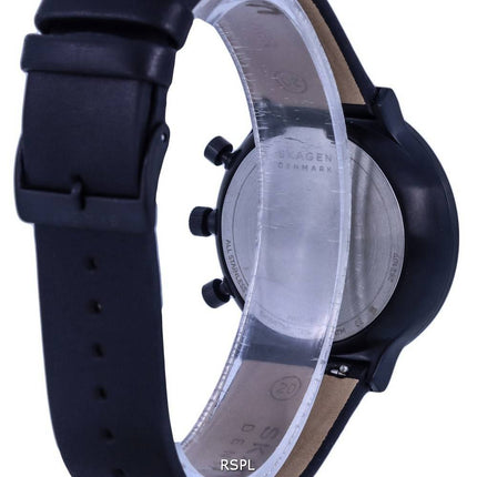 Skagen Ancher Chronograph Leather Black Dial Quartz SKW6766 Mens Watch