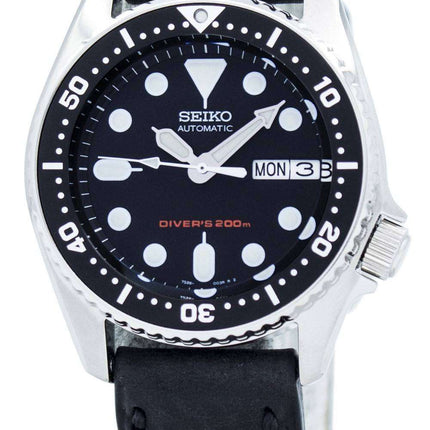 Seiko Automatic Diver's 200M Ratio Black Leather SKX013K1-LS4 Men's Watch