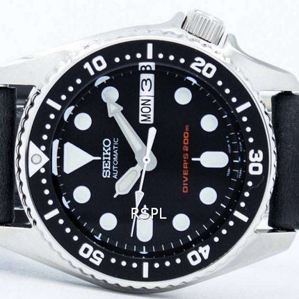 Seiko Automatic Diver's 200M Ratio Black Leather SKX013K1-LS4 Men's Watch