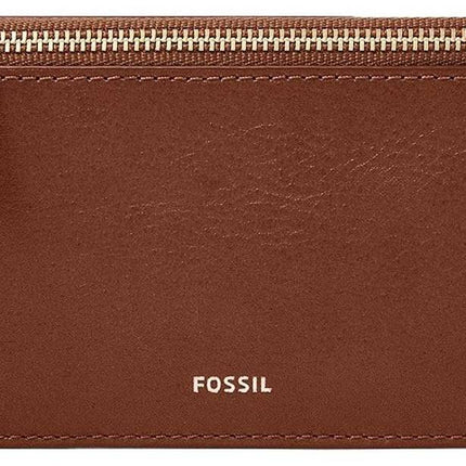 Fossil Logan Brown Zip Closure SL7925200 Womens Card Case