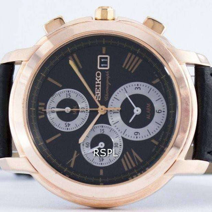 Seiko Chronograph Quartz Alarm SNAB80 SNAB80P1 SNAB80P Men's Watch