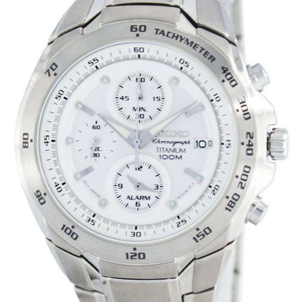 Seiko Titanium Chronograph Quartz Alarm Tachymeter SNAB87 SNAB87P1 SNAB87P Men's Watch