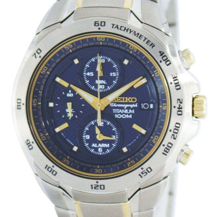 Seiko Titanium Chronograph Quartz Alarm Tachymeter SNAB93 SNAB93P1 SNAB93P Men's Watch