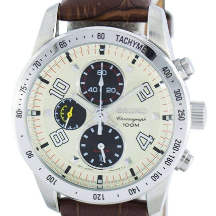 Seiko Quartz Alarm Chronograph Tachymeter SNAC09 SNAC09P1 SNAC09P Men's Watch