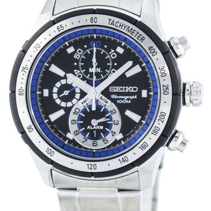 Seiko Quartz Alarm Chronograph Tachymeter SNAC85 SNAC85P1 SNAC85P Men's Watch