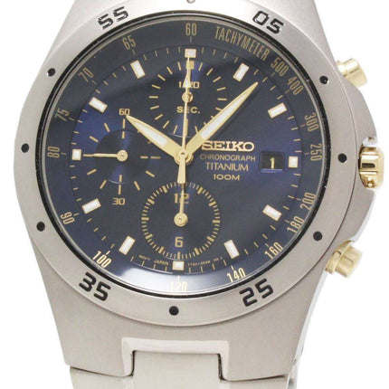 Seiko Chronograph Titanium Two-tone Mens Watch SND449P1