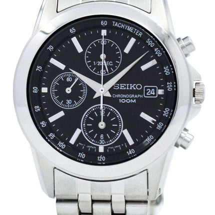 Seiko Sports Chronograph Black Dial SNDC09 SNDC09P1 SNDC09P Men's Watch
