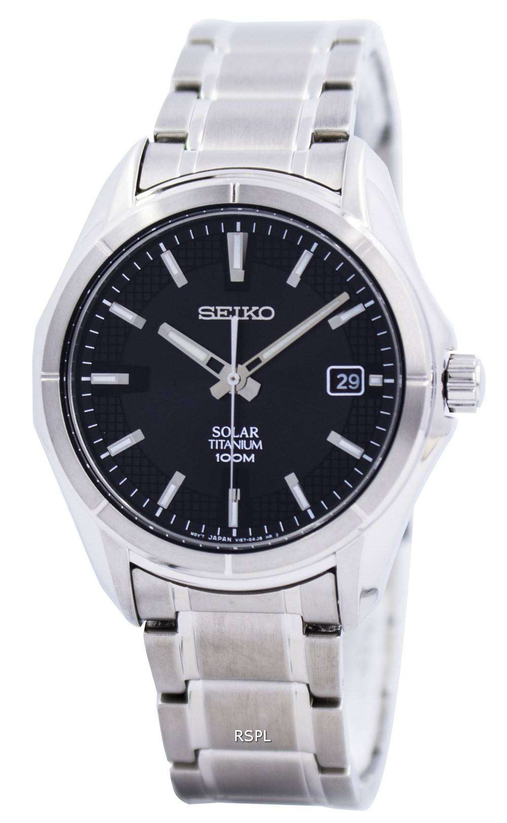 Seiko Solar Titanium 100M SNE141 SNE141P1 SNE141P Mens Watch