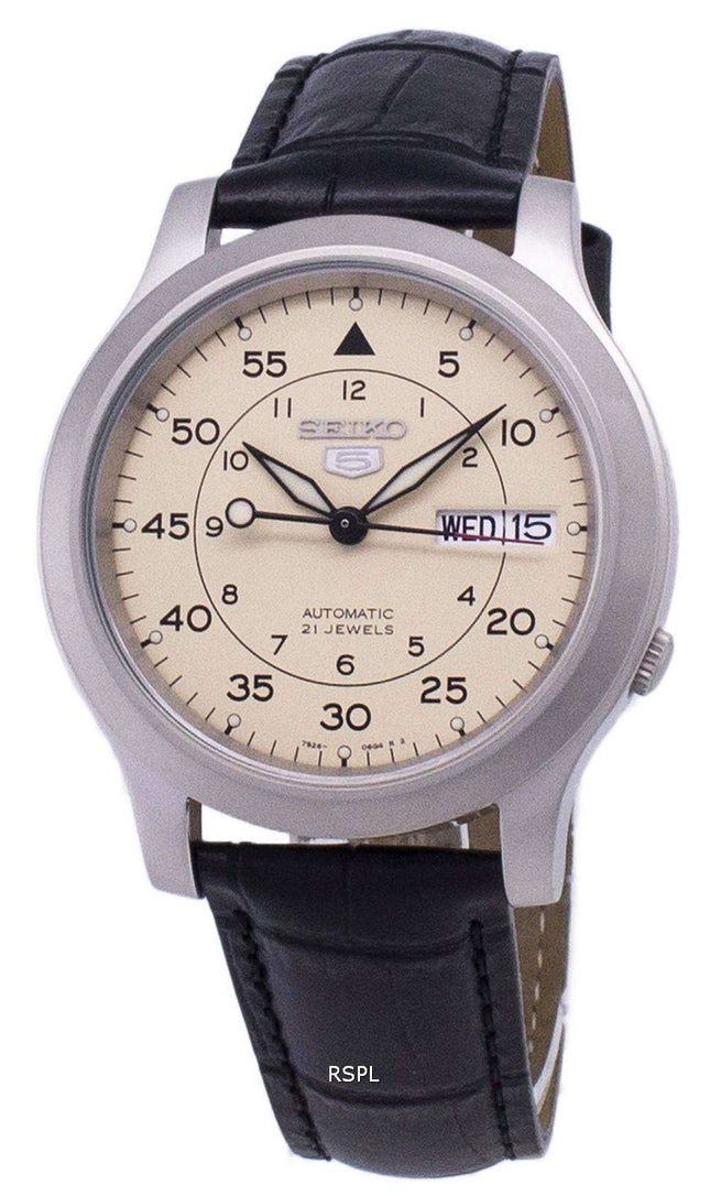 Seiko 5 Military SNK803K2-SS1 Automatic Black Leather Strap Men's Watch
