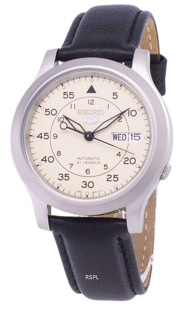 Seiko 5 Military SNK803K2-SS3 Automatic Black Leather Strap Men's Watch
