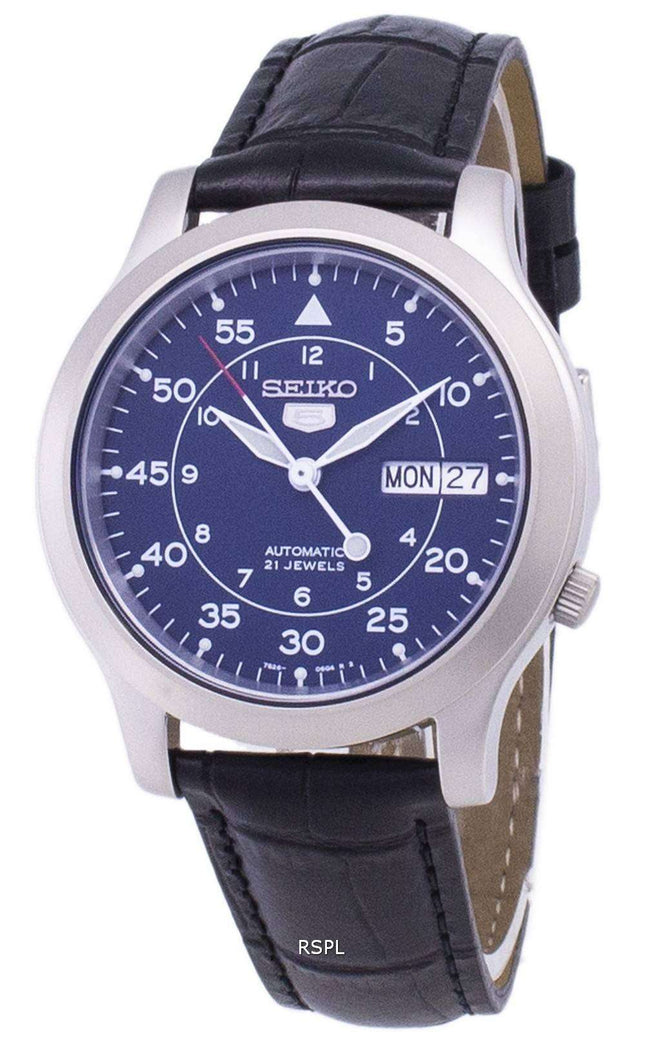 Seiko 5 Military SNK807K2-SS1 Automatic Black Leather Strap Men's Watch