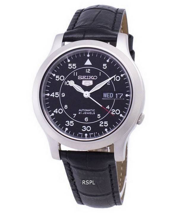 Seiko 5 Military SNK809K2-SS1 Automatic Black Leather Strap Men's Watch