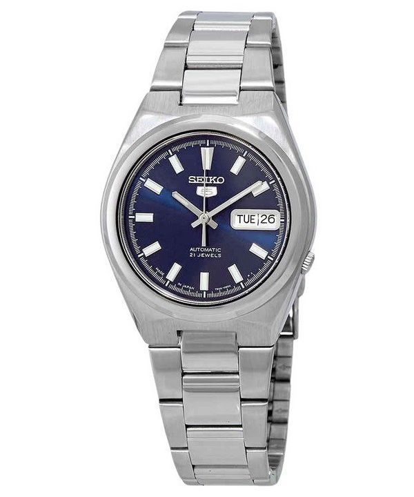 Seiko Date-Day Stainless Steel Blue Dial 21 Jewels Automatic