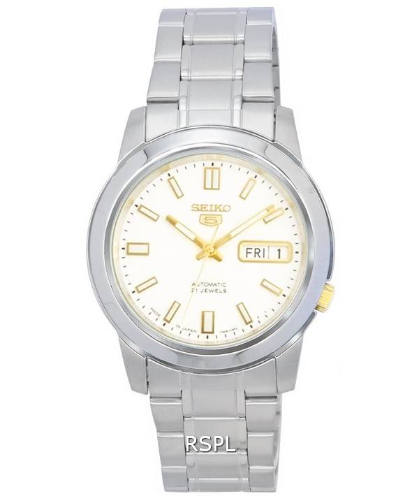 Seiko 5 Stainless Steel White Dial Automatic SNKK07 SNKK07J1 SNKK07J Men's Watch