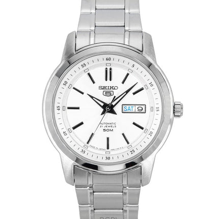 Seiko 5 Stainless Steel Silver Dial 21 Jewels Automatic SNKM83J1 Men's Watch