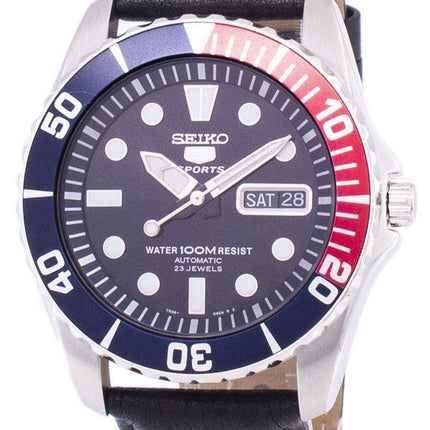 Seiko 5 Sports Automatic Ratio Black Leather SNZF15K1-LS10 Men's Watch