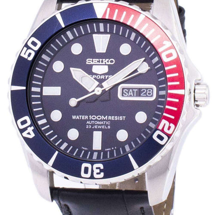 Seiko 5 Sports Automatic Ratio Black Leather SNZF15K1-LS6 Men's Watch