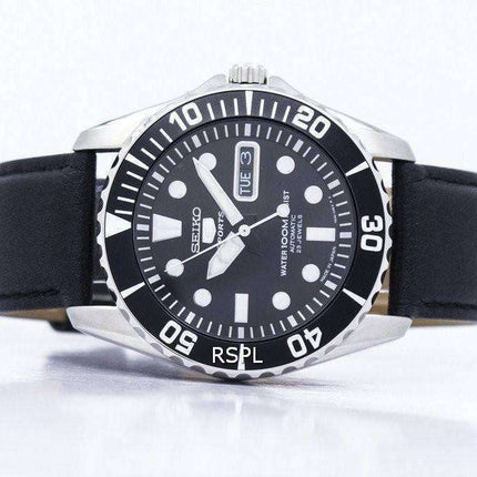 Seiko 5 Sports Automatic 23 Jewels Ratio Black Leather SNZF17J1-LS10 Men's Watch