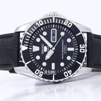 Seiko 5 Sports Automatic 23 Jewels Ratio Black Leather SNZF17J1-LS6 Men's Watch
