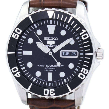 Seiko 5 Sports Automatic 23 Jewels Ratio Brown Leather SNZF17J1-LS7 Men's Watch