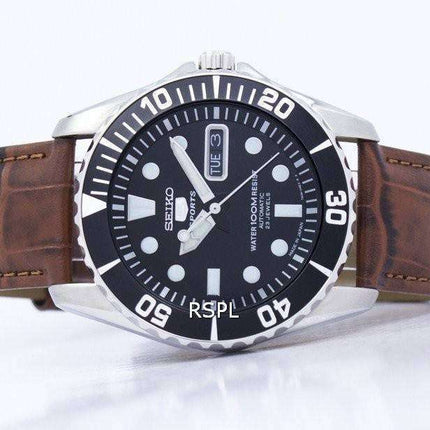 Seiko 5 Sports Automatic 23 Jewels Ratio Brown Leather SNZF17J1-LS7 Men's Watch