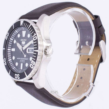Seiko 5 Sports Automatic Ratio Dark Brown Leather SNZF17K1-var-LS11 Men's Watch
